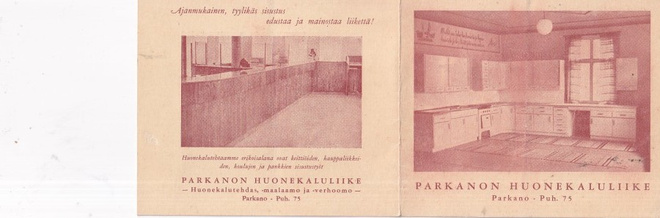 Parkano, Parkanon Huonekaluliike , taittokortti     b569