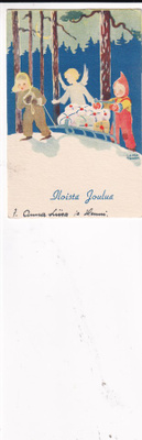 Lapset, Enkeli, lahjat,Iloista Joulua , Liimatainen ,   b603