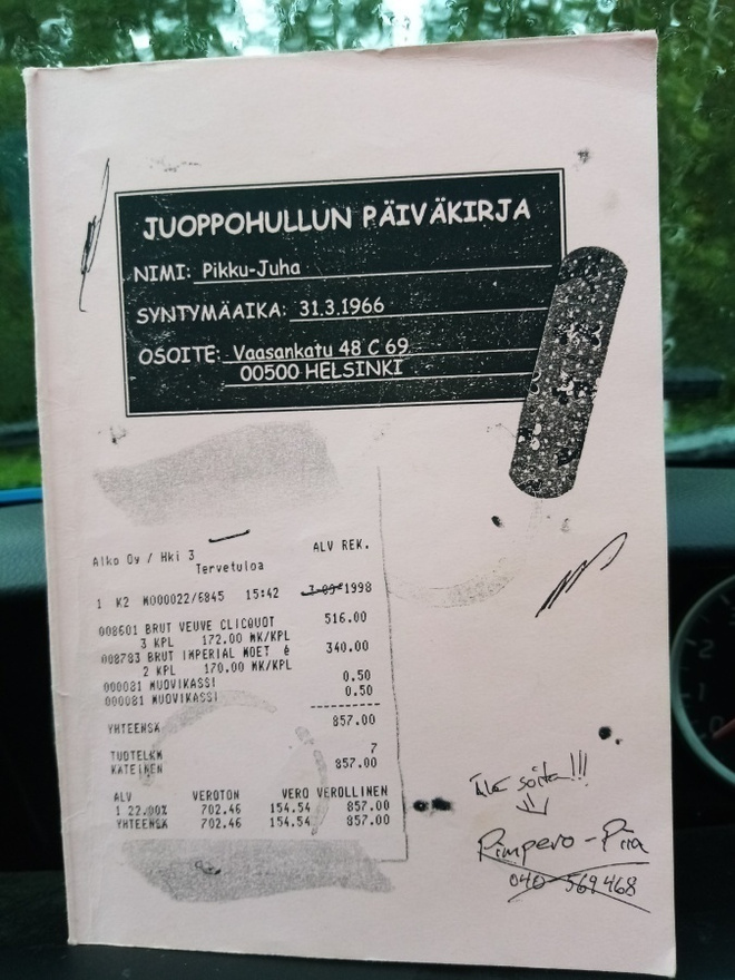 Juha Vuorinen :  Juoppohullun päiväkirja 23.3.-30.8.1998