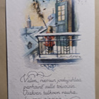 Jenny Nyström: Tyttö parvekkeella, lyhde ja runo, p. 1930 - pikkukuva 1