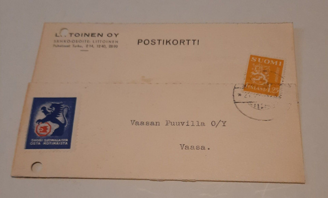 Firmakortti Littoinen Oy, Turku 1938