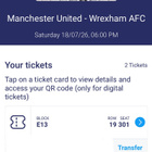 2 lippua Manchester United - Wrexham AFC otteluun 18.7. HKI - pikkukuva 2
