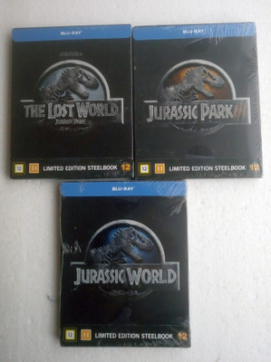 Jurassic steelbook elokuvat 3 kpl Blu-ray