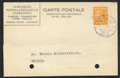 Postil. - Yl.m. 1,25mk (LAPE 177) Tampere 13.4.33