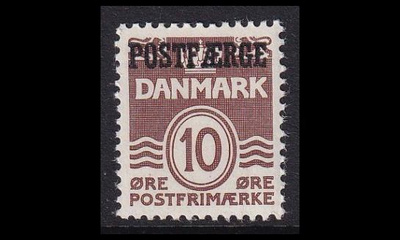 Tanska PF_22_II ** Aaltoviiva 10 öre tumm.ruskea (1938)