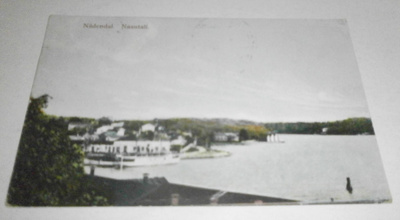 Naantali, vanhaa satamaa, höyrylaiva, väripk, p. 1914