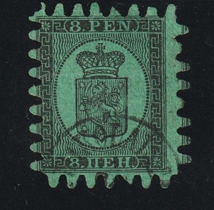 1866 8pennin Isohampainen leimattuna
