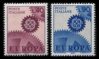 Italia 1224-5 ** Europa (1967)