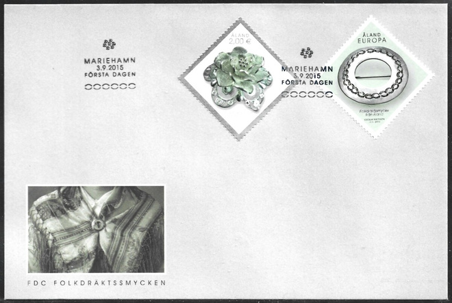 FDC Åland 2015  Kansalispukukoruja  LaPe ÅL 399-400
