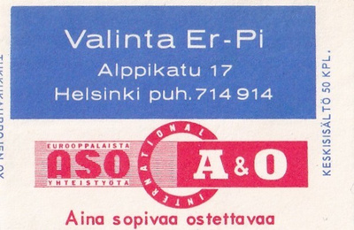 Helsinki. Valinta Er - Pi  , A&O  ,   b417