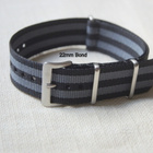 NATO  Bond 22 mm musta/harmaa ranneke - tikattu - pikkukuva 5