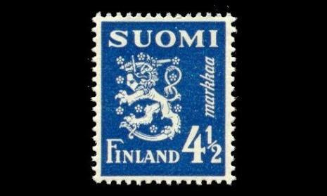 266 ** Leijona 4 1/2 mk sininen (1942)