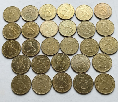 50 penniä v. -71 ja -72, 50 kpl, circ