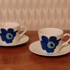 Marimekko Unikko sininen kahvikuppi 2 kpl - pikkukuva 1
