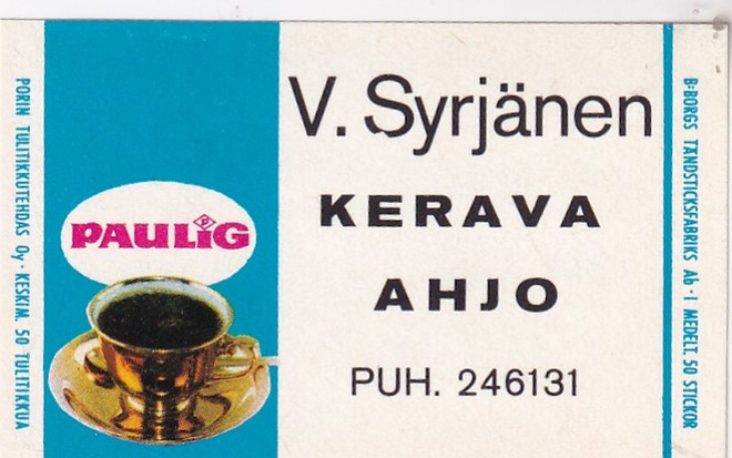 Kerava, Ahjo, V. Syrjänen , Paulig   6/13