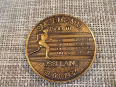 SM-EM-MM 1500 M 1932 urheilumitali 1992