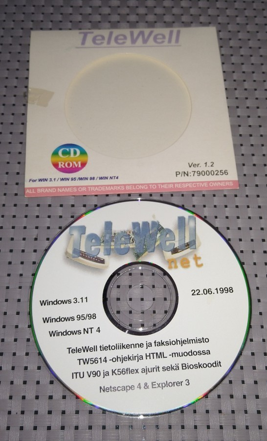 TELEWELL FAX/MODEM APPLICATION WIN 95 NT4 3.1 3.11