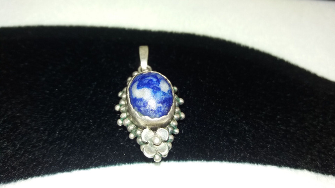 Vintage Hopea lapis lazuli kivi riipus 925