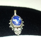 Vintage Hopea lapis lazuli kivi riipus 925 - pikkukuva 1