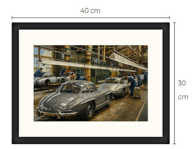 Uusi Mercedes-Benz 300 SL art print kehystetty 30 cm x 40 cm