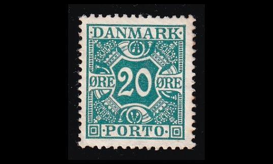 Tanska PORTO_14 * 20 öre tasainen tausta (1921)