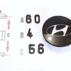 Hyundai vannekeskiöt – Kromi-musta – 60mm (4kpl - pikkukuva 5