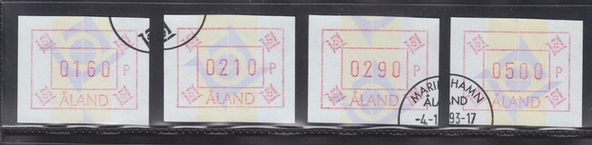 Åland Frama 1993 ATM Å5 1,6 mk-5 mk leimattuna