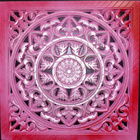 Taidetos 3D pinkki punainen kulta kaiverrettu mandala - pikkukuva 3