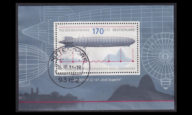 Saksa 2589BL69 o Postimerkin päivä Zeppelin (2007)