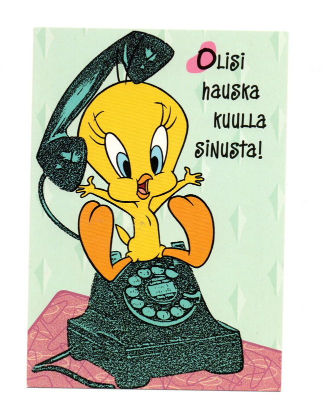 Tipi  °°Olisi hauska kuulla SINUSTA!°° -KORTTI /Looney Tunes