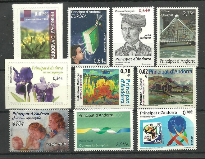 ANDORRA (ES) pieni levyllinen postituoreita 2000-l **