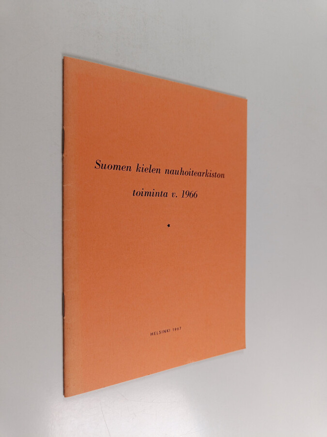 Suomen kielen nauhoitearkiston toiminta v. 1966