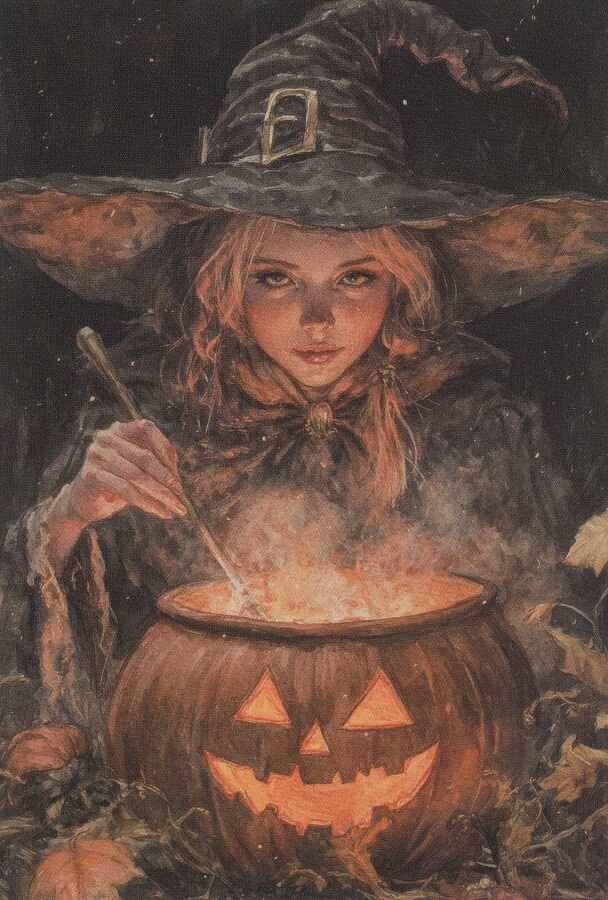 Halloween noita, kurpitsapata