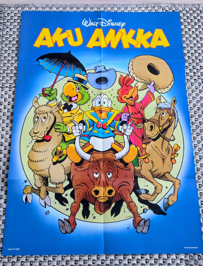 Aku Ankka Härän sarvissa juliste (kaksipuolinen)