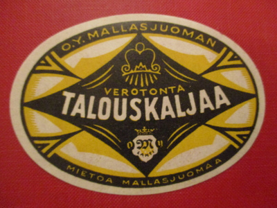 VANHA OLUTETIKETTI - VEROTONTA TALOUSKALJAA (K14-S57)