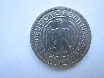 Saksa Weimar 50 Reichspfennig 1930 D