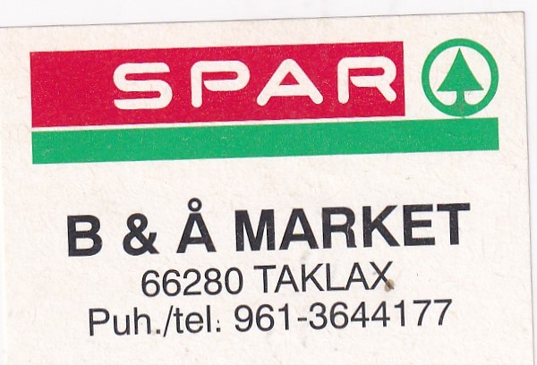 Taklax, B & Å Market  , SPAR  b588