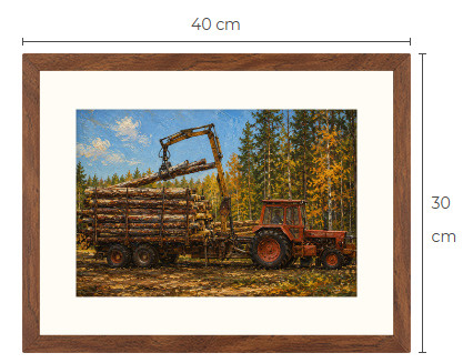 Uusi Volvo BM metsäkone traktori art print 30 cm x 40 cm