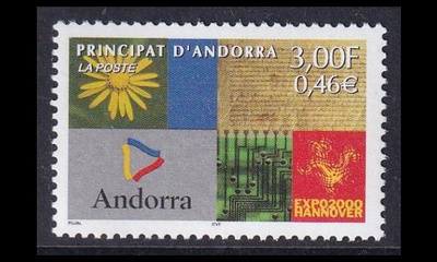 Andorra Fr 557 ** Maailmannäyttely EXPO Hannover (2000)