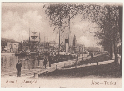 Turku Aurajoki vanha kuva + erikoisleima