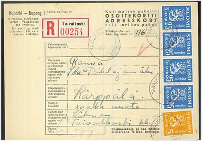 M30 1953 kirjattu paketti