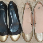 2x ballerinat 42 musta kulta Vagabond ja H&M - pikkukuva 1