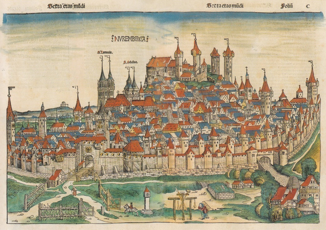 Hartmann Schedel: Nürnberg (isokokoinen kortti)