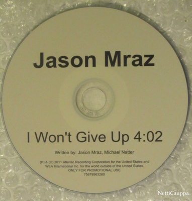 Jason Mraz • I Won't Give Up PROMO CDr-Single
