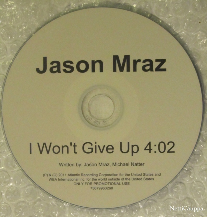 Jason Mraz • I Won't Give Up PROMO CDr-Single