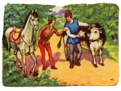 WANHA SATUKUVA / Onnekas Hannu hevoskaupoilla. 1900-l.