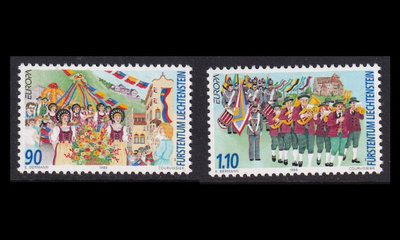 Liechtenstein 1165-6 ** Europa kansalliset juhlat (1998)