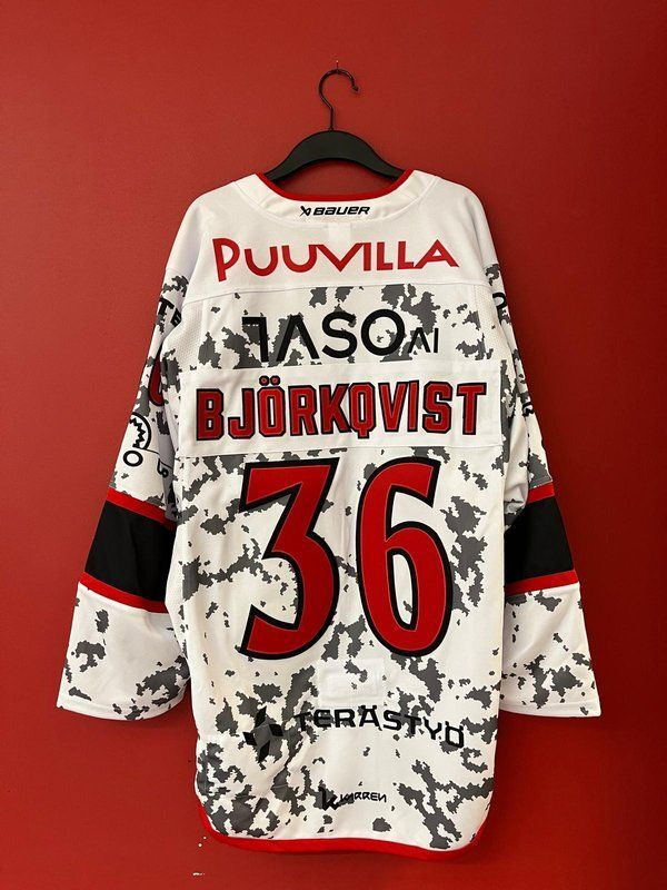 Björkqvist Maastokuvioinen pelipaita Porin Ässät Game Worn