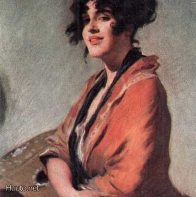 MUSIIKKI / Romanttinen tumma tyttö luuttu sylissä. 1910-l.