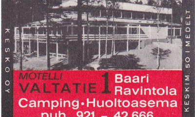 Motelli Valtatie 1 , Camping, Baari, Ravintola    s36